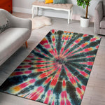 Black Backed Tie Dye Print Area Rug