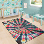 Black Backed Tie Dye Print Area Rug