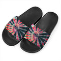 Black Backed Tie Dye Print Black Slide Sandals