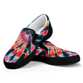 Black Backed Tie Dye Print Black Slip On Sneakers