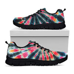 Black Backed Tie Dye Print Black Sneakers