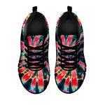 Black Backed Tie Dye Print Black Sneakers