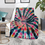 Black Backed Tie Dye Print Blanket