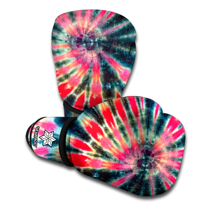 Black Backed Tie Dye Print Boxing Gloves