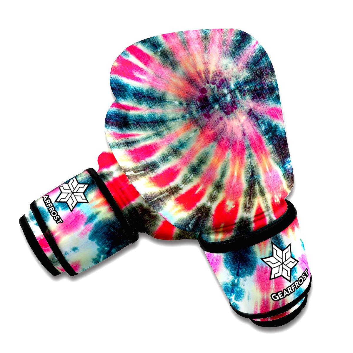 Black Backed Tie Dye Print Boxing Gloves