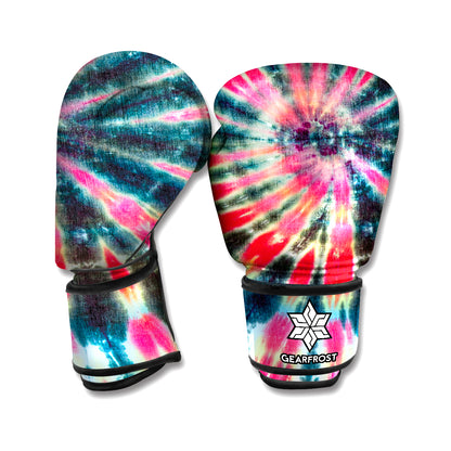 Black Backed Tie Dye Print Boxing Gloves