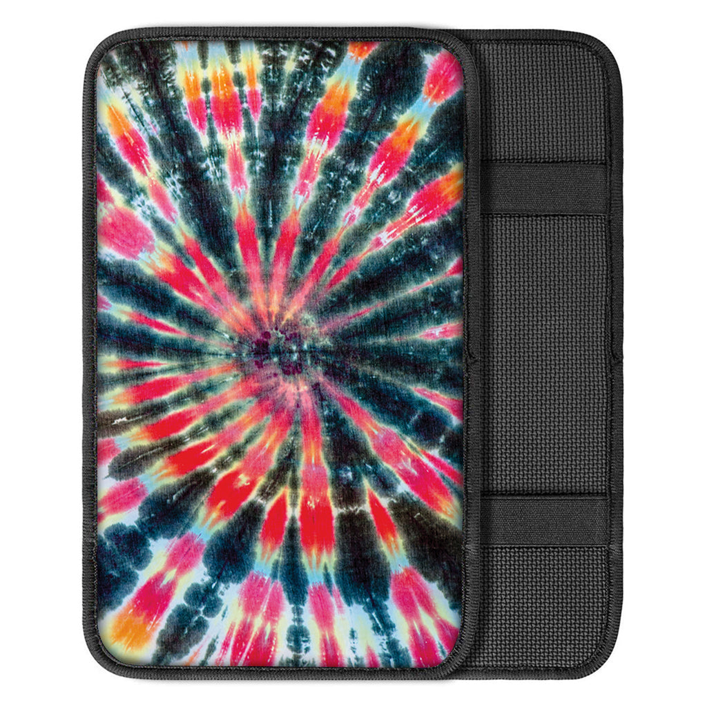 Black Backed Tie Dye Print Car Center Console Cover