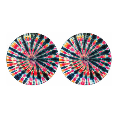 Black Backed Tie Dye Print Car Coasters