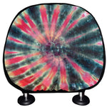 Black Backed Tie Dye Print Car Headrest Covers