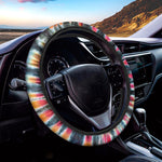 Black Backed Tie Dye Print Car Steering Wheel Cover