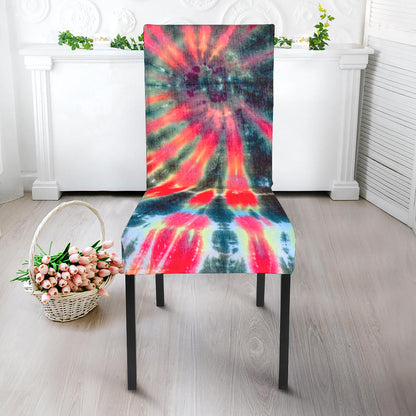 Black Backed Tie Dye Print Dining Chair Slipcover