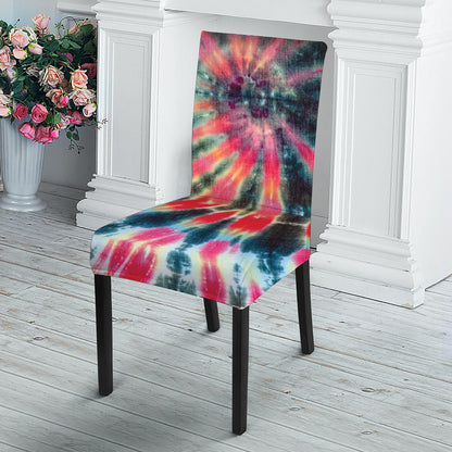Black Backed Tie Dye Print Dining Chair Slipcover