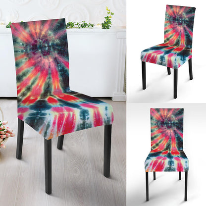 Black Backed Tie Dye Print Dining Chair Slipcover
