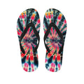 Black Backed Tie Dye Print Flip Flops