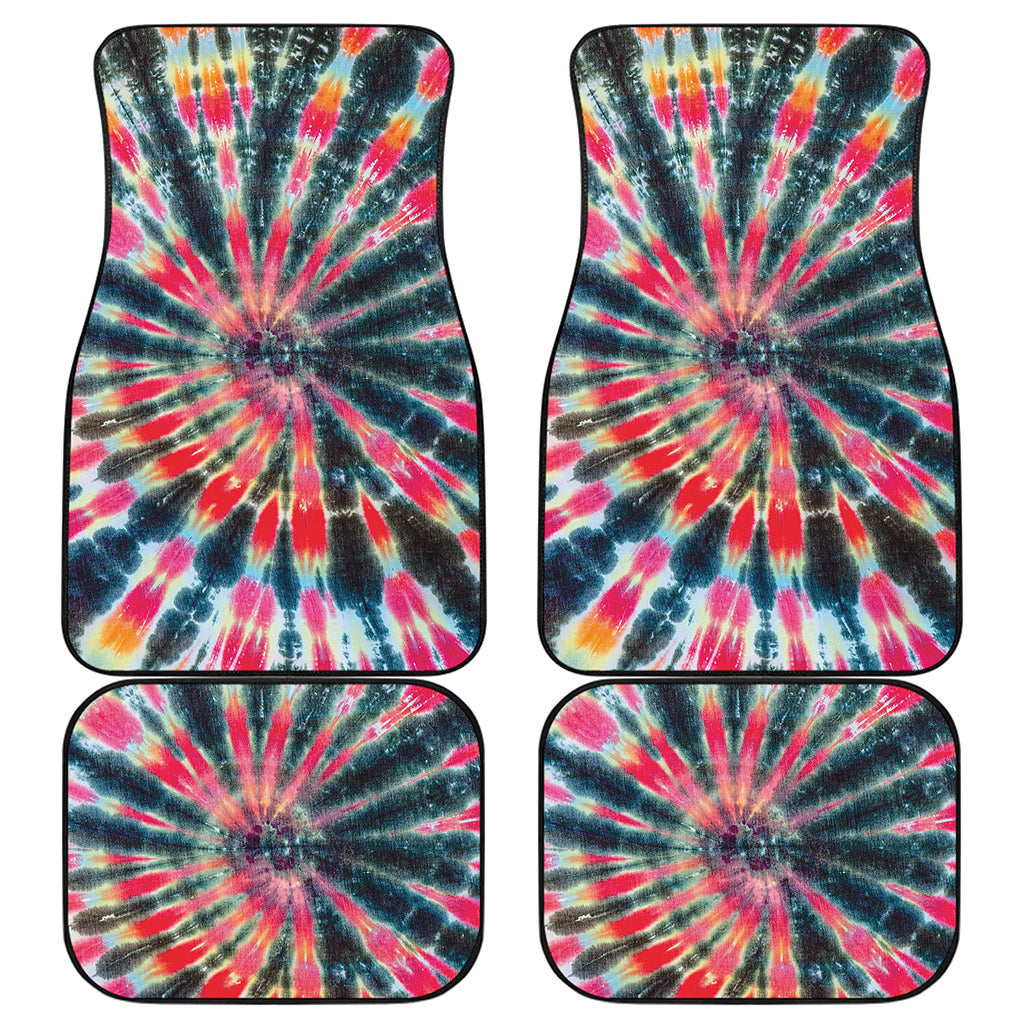 Black Backed Tie Dye Print Front and Back Car Floor Mats