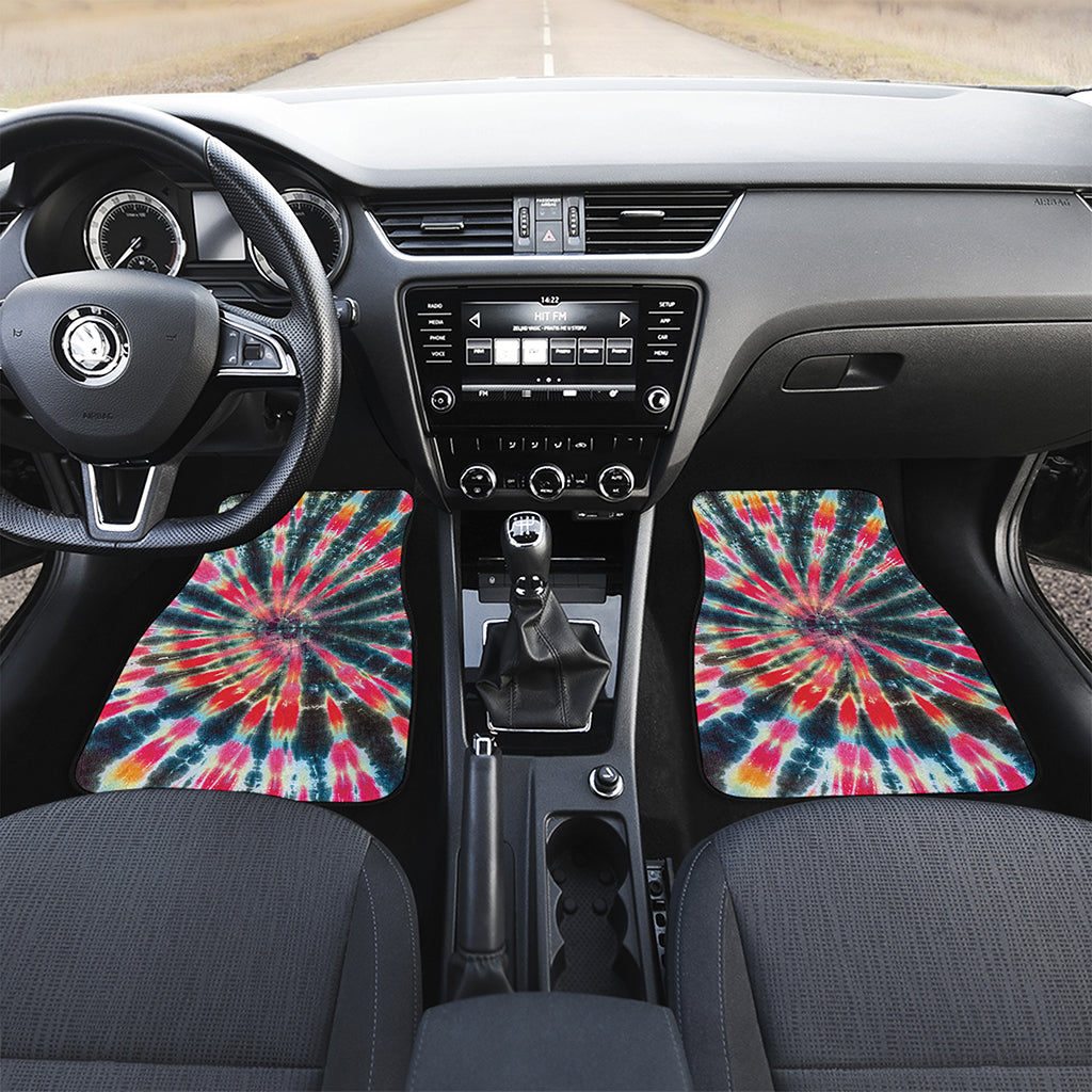 Black Backed Tie Dye Print Front and Back Car Floor Mats