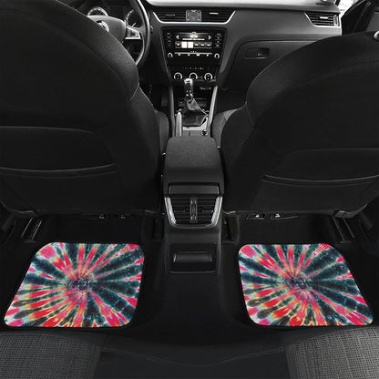 Black Backed Tie Dye Print Front and Back Car Floor Mats