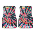 Black Backed Tie Dye Print Front Car Floor Mats