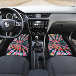 Black Backed Tie Dye Print Front Car Floor Mats