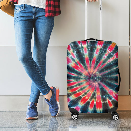 Black Backed Tie Dye Print Luggage Cover
