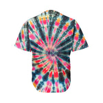Black Backed Tie Dye Print Men's Baseball Jersey
