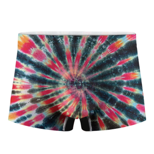 Black Backed Tie Dye Print Men's Boxer Briefs