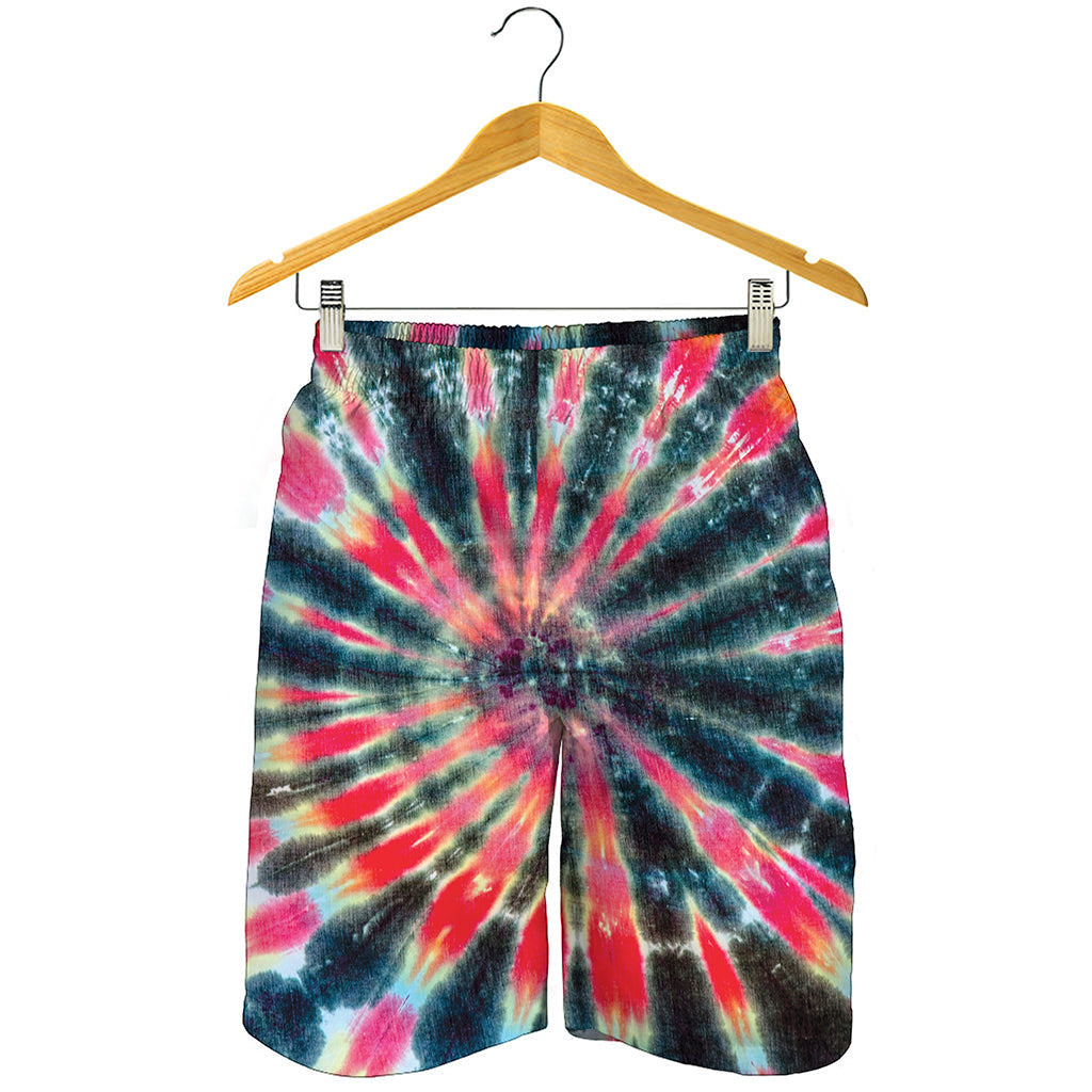 Black Backed Tie Dye Print Men's Shorts