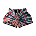 Black Backed Tie Dye Print Muay Thai Boxing Shorts