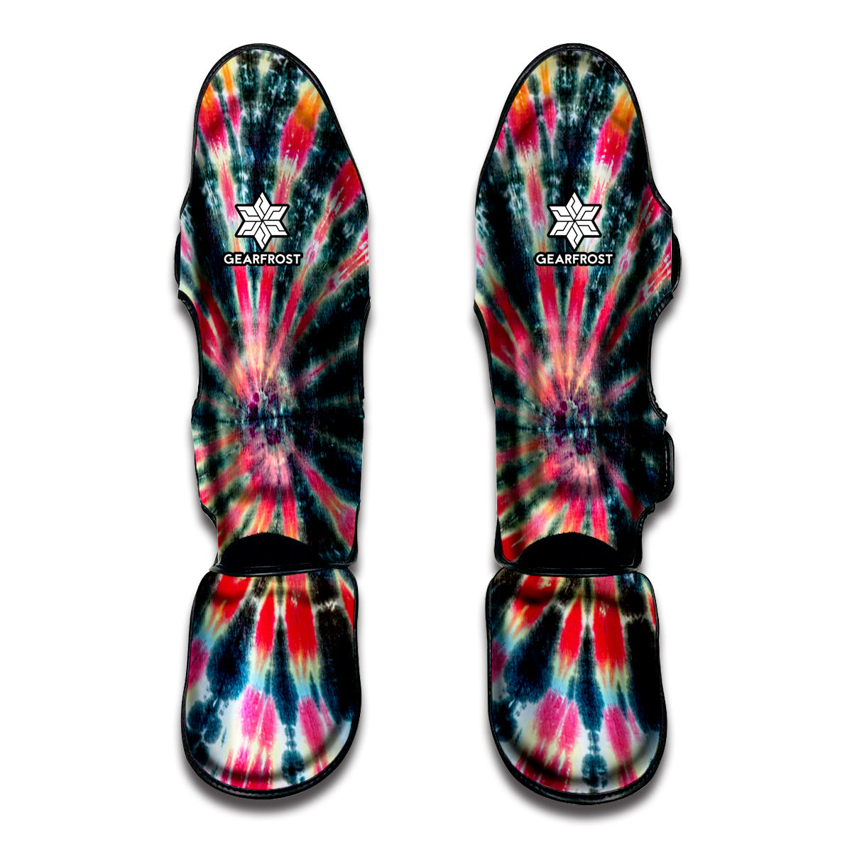 Black Backed Tie Dye Print Muay Thai Shin Guard