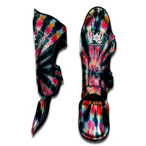 Black Backed Tie Dye Print Muay Thai Shin Guard