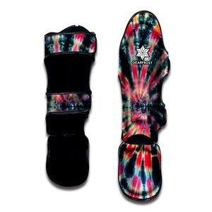 Black Backed Tie Dye Print Muay Thai Shin Guard