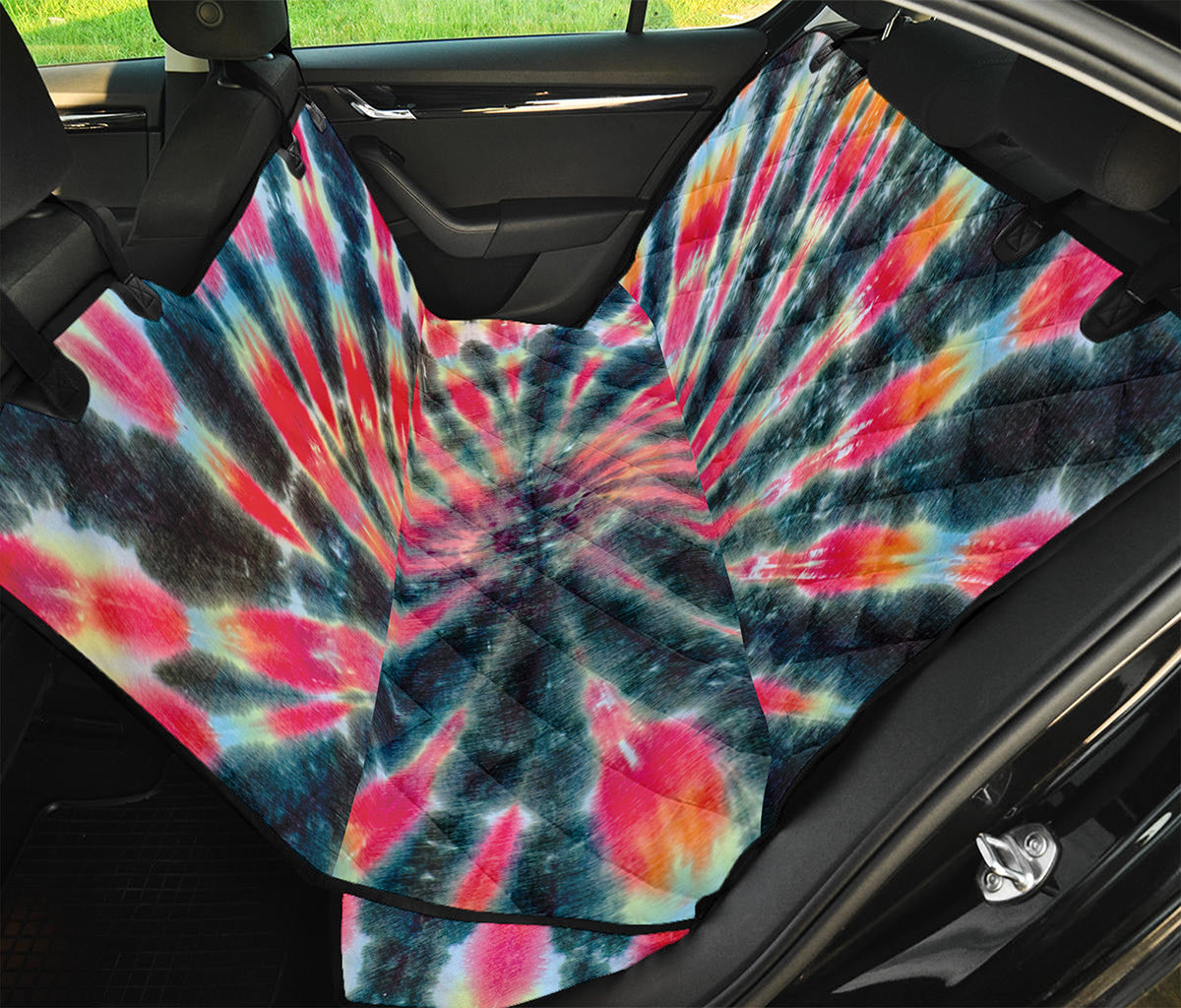Black Backed Tie Dye Print Pet Car Back Seat Cover