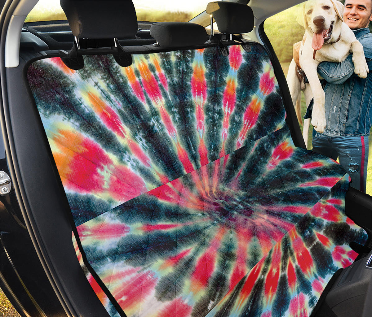 Black Backed Tie Dye Print Pet Car Back Seat Cover