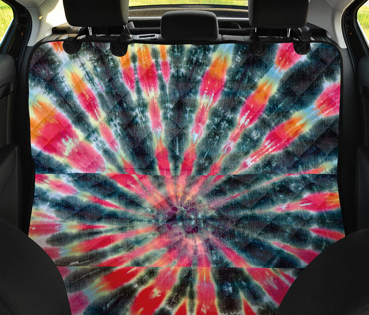 Black Backed Tie Dye Print Pet Car Back Seat Cover
