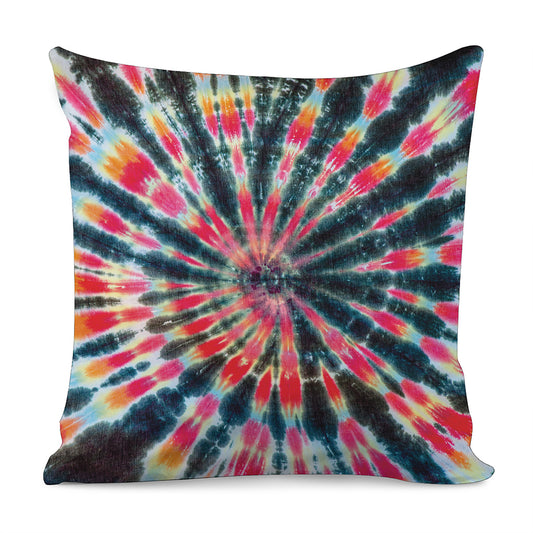 Black Backed Tie Dye Print Pillow Cover