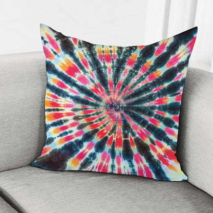 Black Backed Tie Dye Print Pillow Cover