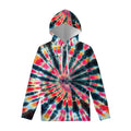 Black Backed Tie Dye Print Pullover Hoodie