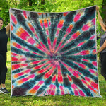 Black Backed Tie Dye Print Quilt
