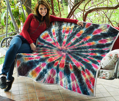 Black Backed Tie Dye Print Quilt