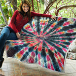 Black Backed Tie Dye Print Quilt