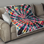 Black Backed Tie Dye Print Quilt