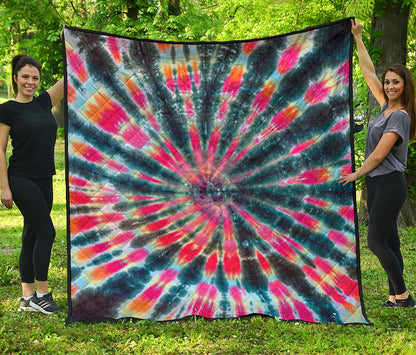 Black Backed Tie Dye Print Quilt