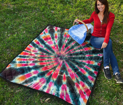 Black Backed Tie Dye Print Quilt