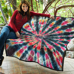 Black Backed Tie Dye Print Quilt