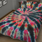 Black Backed Tie Dye Print Quilt Bed Set