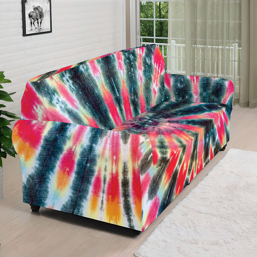 Black Backed Tie Dye Print Sofa Cover