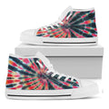 Black Backed Tie Dye Print White High Top Sneakers