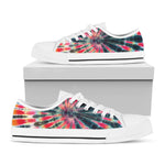 Black Backed Tie Dye Print White Low Top Shoes
