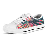 Black Backed Tie Dye Print White Low Top Shoes