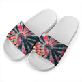 Black Backed Tie Dye Print White Slide Sandals